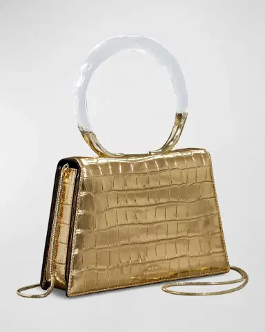 ALEXIS BITTAR Lucite Quad Croc-Embossed Top-Handle Bag | Thumbnail 6