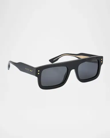 Gucci Men's Rectangle Acetate Sunglasses | Thumbnail 2