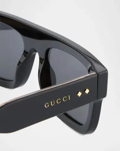 Gucci Men's Rectangle Acetate Sunglasses | Thumbnail 3
