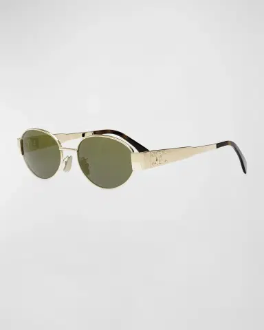 CELINE Triomphe Oval Metal Sunglasses | Thumbnail 3