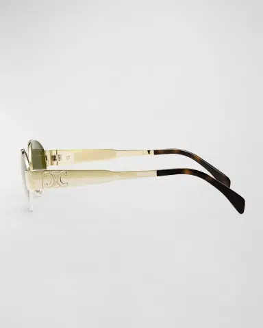 CELINE Triomphe Oval Metal Sunglasses | Thumbnail 4