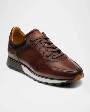 Magnanni Men's Arco Mix-Leather Trainer Sneakers | Thumbnail 2