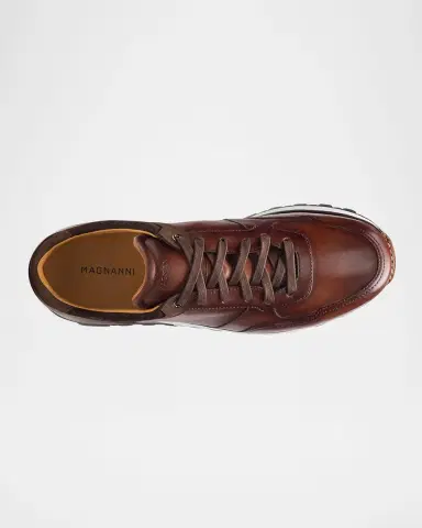 Magnanni Men's Arco Mix-Leather Trainer Sneakers | Thumbnail 3
