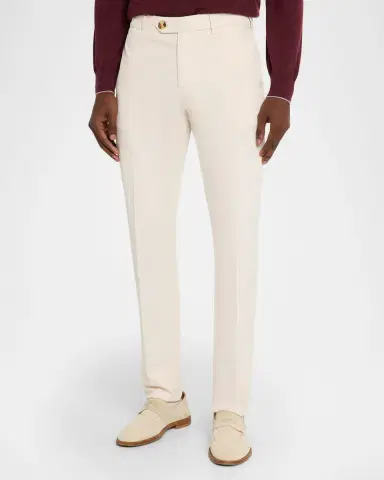Brunello Cucinelli Men's American Pima Italian-Fit Chino Trousers | Thumbnail 3