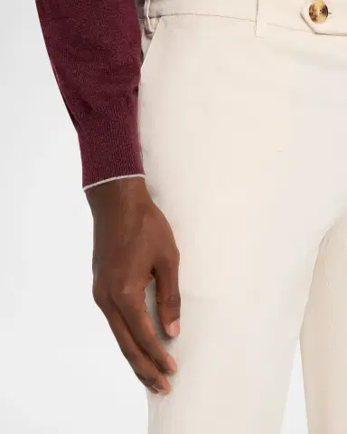 Brunello Cucinelli Men's American Pima Italian-Fit Chino Trousers | Thumbnail 4