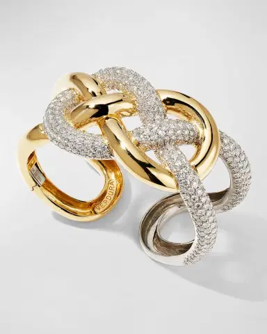 Verdura Yellow Gold and Platinum Diamond Infinity Knot Bracelet | Thumbnail 3