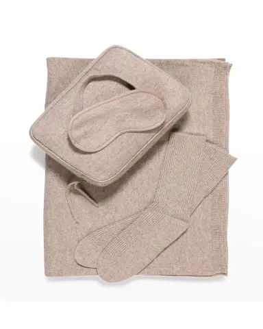 Sofia Cashmere Cashmere Cable-Knit Travel Set | Thumbnail 2