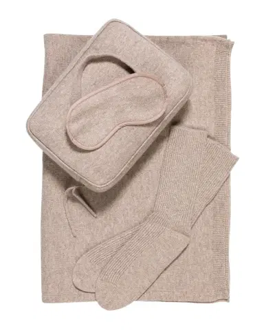 Sofia Cashmere Cashmere Cable-Knit Travel Set | Thumbnail 1