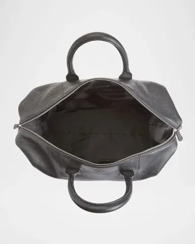 Royce New York Monogrammed Leather Duffel Bag with Suitcase Handle Strap | Thumbnail 2