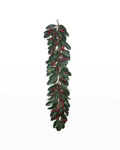 Winward Home Christmas Magnolia with Berry Cone Garland | Thumbnail 2