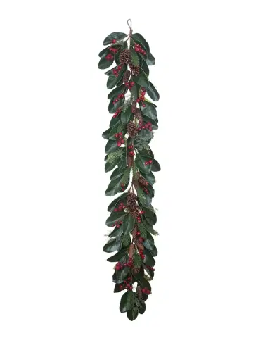 Winward Home Christmas Magnolia with Berry Cone Garland | Thumbnail 1