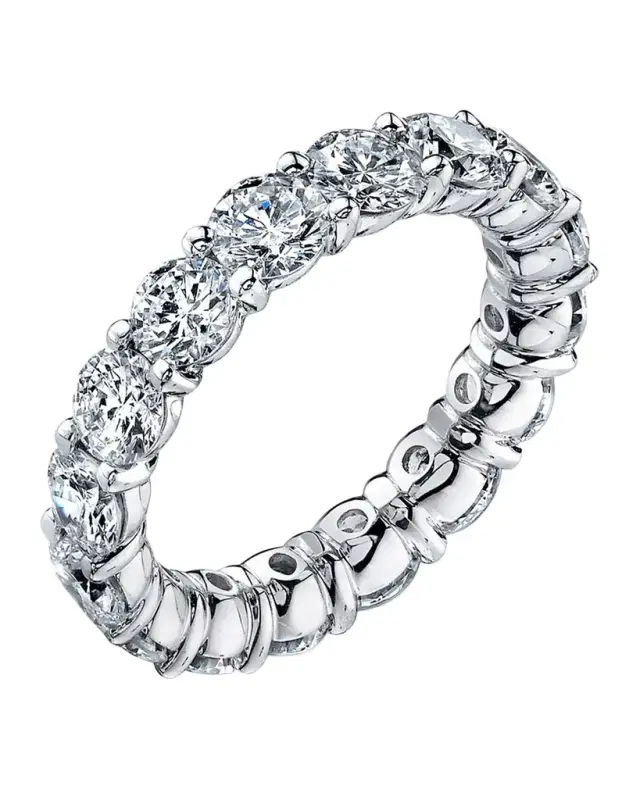 Platinum Buttercup Round Diamond Ring, Size 6, 3.23tcw