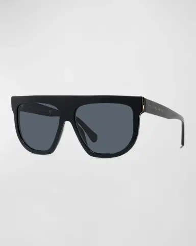 Stella McCartney Bio-Acetate Aviator Sunglasses w/ Chain Strap | Thumbnail 3 Stella McCartney Bio-Acetate Aviator Sunglasses w/ Chain Strap | Thumbnail 3