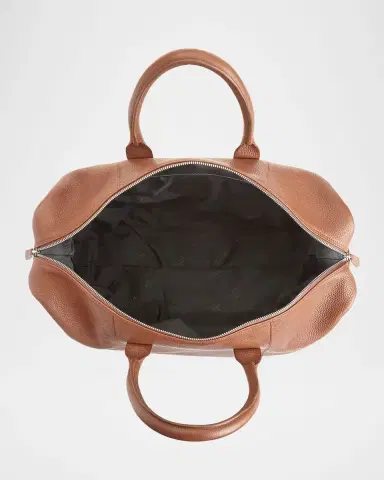 Royce New York Monogrammed Leather Duffel Bag with Suitcase Handle Strap | Thumbnail 2