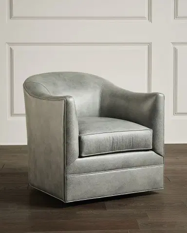 Hooker Furniture Gideon Leather Swivel Club Chair | Thumbnail 2 Hooker Furniture Gideon Leather Swivel Club Chair | Thumbnail 2