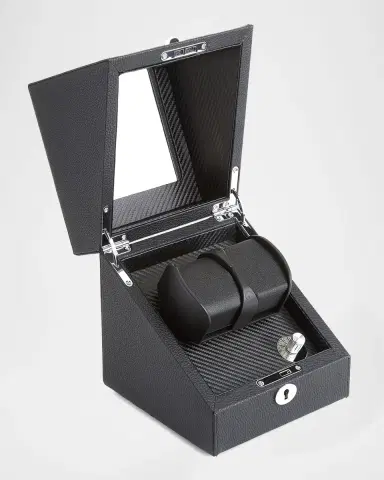 ROYCE New York Personalized Leather Double Watch Winder | Thumbnail 2 ROYCE New York Personalized Leather Double Watch Winder | Thumbnail 2