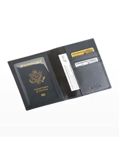 Royce New York Personalized Leather RFID-Blocking Passport Wallet with Vaccine Card Pocket | Thumbnail 3 Royce New York Personalized Leather RFID-Blocking Passport Wallet with Vaccine Card Pocket | Thumbnail 3