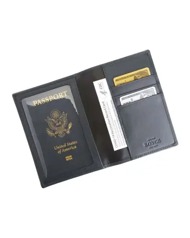 Royce New York Personalized Leather RFID-Blocking Passport Wallet with Vaccine Card Pocket | Thumbnail 1 Royce New York Personalized Leather RFID-Blocking Passport Wallet with Vaccine Card Pocket | Thumbnail 1