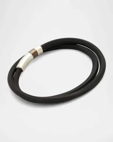 Tateossian Men 's Double-Wrap Rubber Bracelet | Thumbnail 3