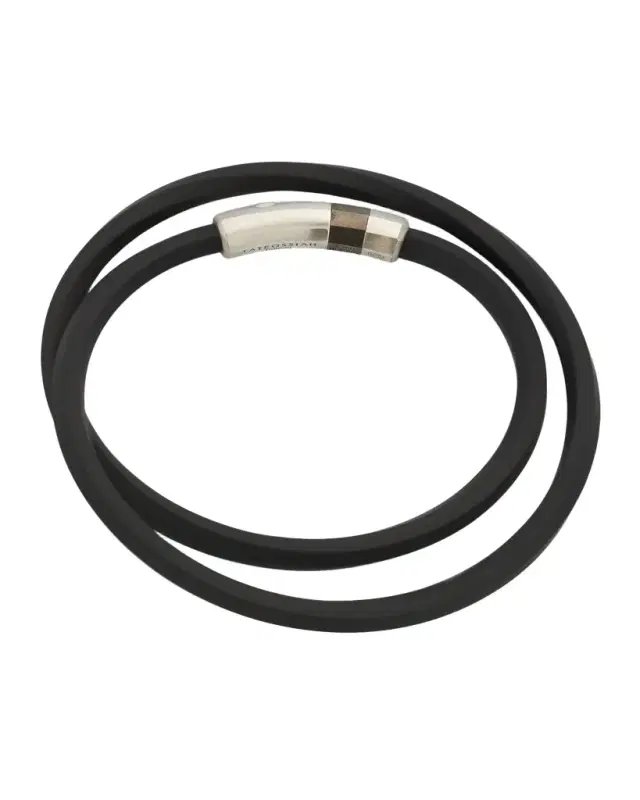 Men 's Double-Wrap Rubber Bracelet
