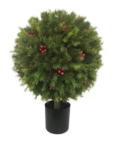 Winward Home Pine Berry Ball Topiary in Pot | Thumbnail 1