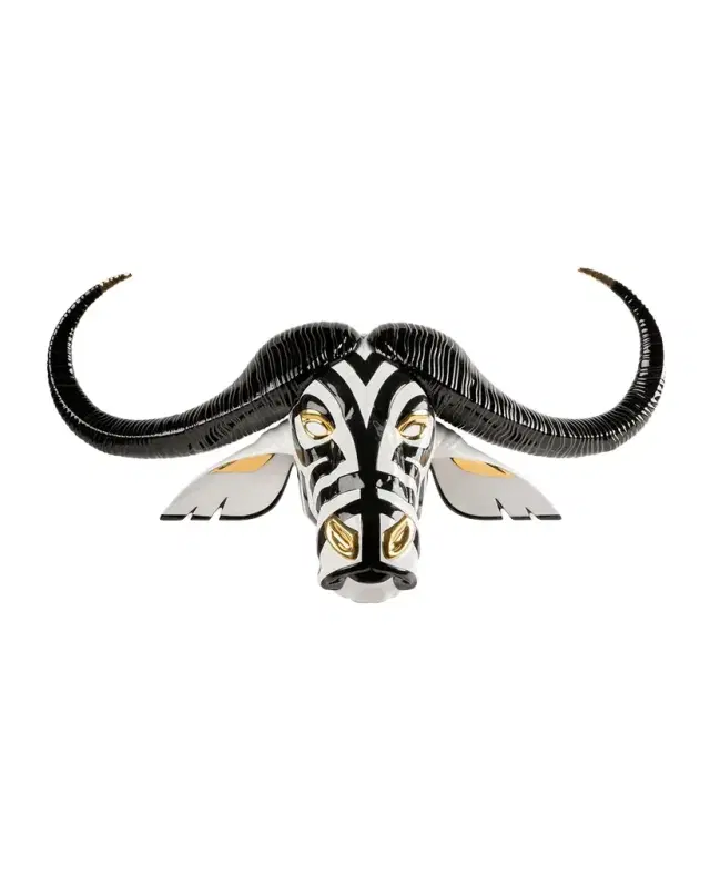 Lladro Buffalo Mask Sculpture