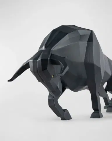 Lladro Bull Matte Black Sculpture | Thumbnail 3