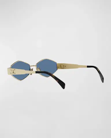 CELINE Triomphe Round Metal & Acetate Sunglasses | Thumbnail 2