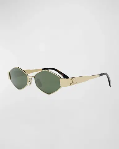 CELINE Triomphe Round Metal & Acetate Sunglasses | Thumbnail 4