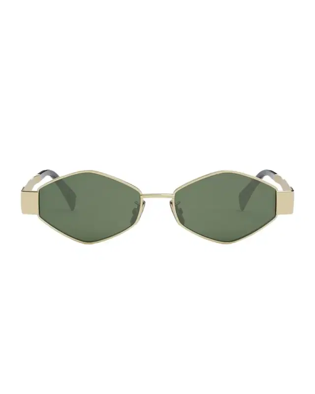 CELINE Triomphe Round Metal & Acetate Sunglasses