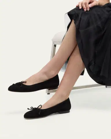 Manolo Blahnik Veralli Suede Bow Ballerina Flats | Thumbnail 2