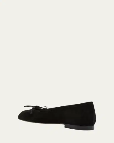 Manolo Blahnik Veralli Suede Bow Ballerina Flats | Thumbnail 4