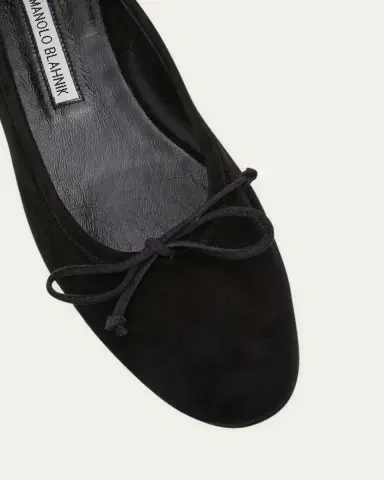 Manolo Blahnik Veralli Suede Bow Ballerina Flats | Thumbnail 5