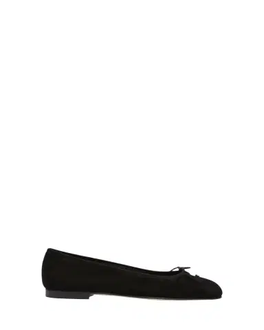 Manolo Blahnik Veralli Suede Bow Ballerina Flats | Thumbnail 1