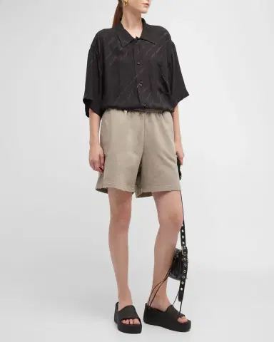 Balenciaga Button-Front Minimal Shirt with Lettering Details | Thumbnail 2