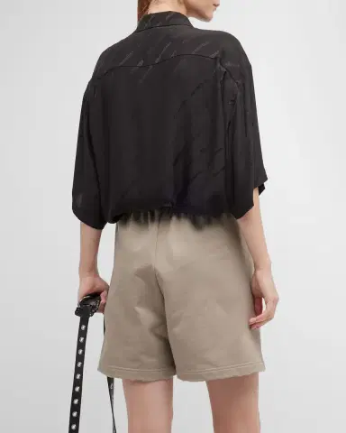 Balenciaga Button-Front Minimal Shirt with Lettering Details | Thumbnail 6