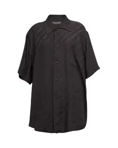 Balenciaga Button-Front Minimal Shirt with Lettering Details | Thumbnail 1