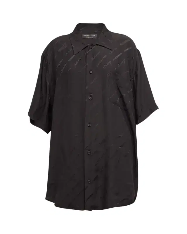 Button-Front Minimal Shirt with Lettering Details