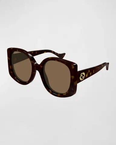Gucci Raised Interlocking GG Acetate Butterfly Sunglasses | Thumbnail 2