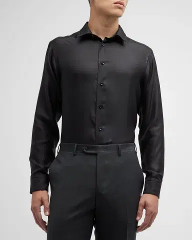 Eton Men's Slim-Fit Silk Dress Shirt | Thumbnail 2 Eton Men's Slim-Fit Silk Dress Shirt | Thumbnail 2