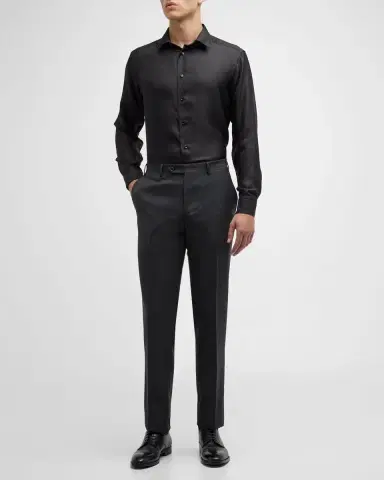 Eton Men's Slim-Fit Silk Dress Shirt | Thumbnail 3 Eton Men's Slim-Fit Silk Dress Shirt | Thumbnail 3