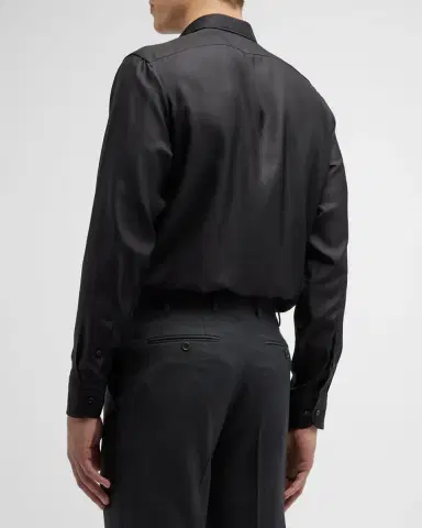 Eton Men's Slim-Fit Silk Dress Shirt | Thumbnail 4 Eton Men's Slim-Fit Silk Dress Shirt | Thumbnail 4