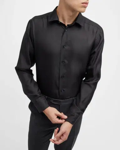 Eton Men's Slim-Fit Silk Dress Shirt | Thumbnail 6 Eton Men's Slim-Fit Silk Dress Shirt | Thumbnail 6