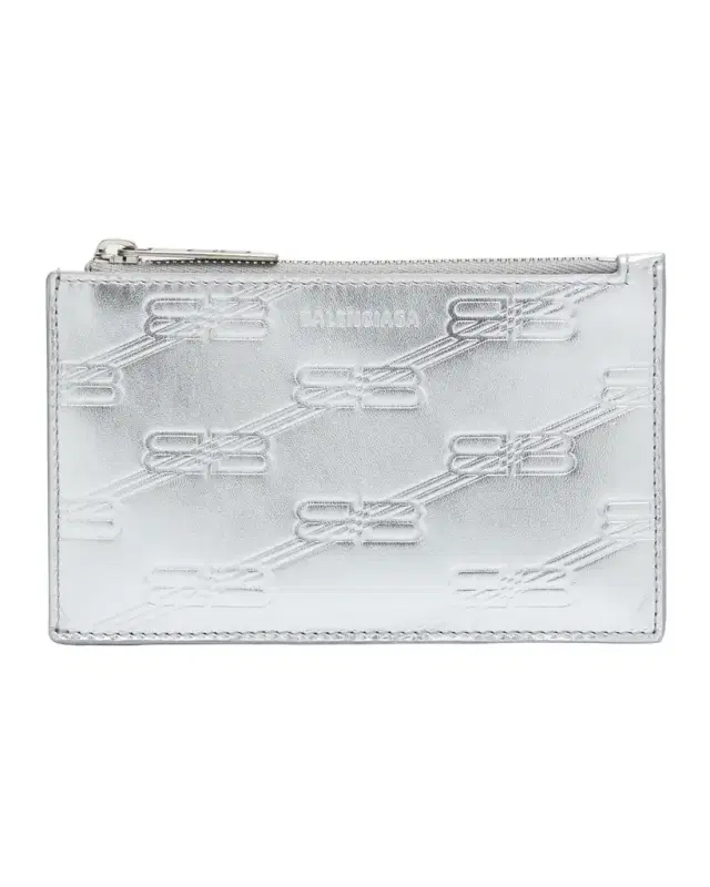 Men 's Embossed Monogram Long Coin And Card Holder In Box
