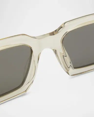 Saint Laurent Men's Rectangle Acetate Sunglasses with Logo | Thumbnail 5