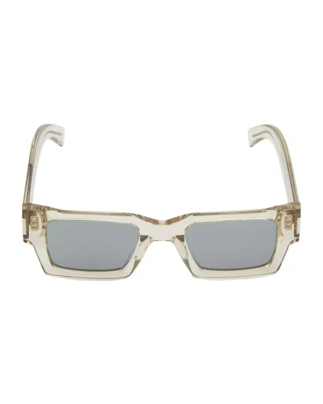 Saint Laurent Men 's Rectangle Acetate Sunglasses with Logo