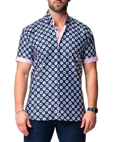 Maceoo Men's Galileo Dog Dot Sport Shirt | Thumbnail 1