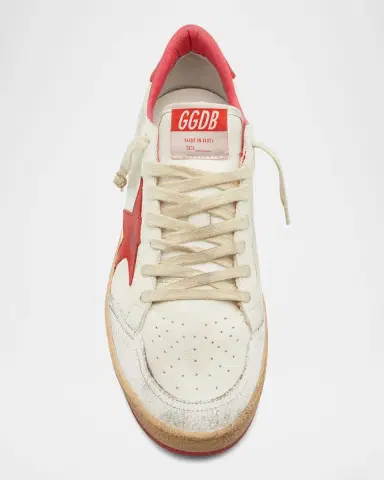 Golden Goose Men's Ball Star Distressed Low-Top Sneakers | Thumbnail 4 Golden Goose Men's Ball Star Distressed Low-Top Sneakers | Thumbnail 4