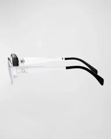 CELINE Triomphe Oval Metal Sunglasses | Thumbnail 4 CELINE Triomphe Oval Metal Sunglasses | Thumbnail 4