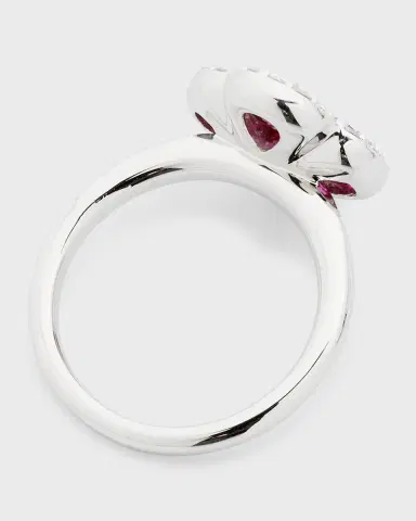 Neiman Marcus Diamonds 18K Ruby and Diamond Flower Ring, Size 6.75, 2.31tcw | Thumbnail 3